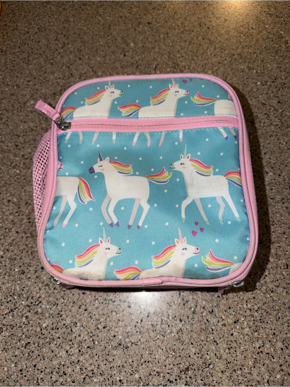 Pottery Barn Kids Unicorn Lunch Tote - Teal & Pink